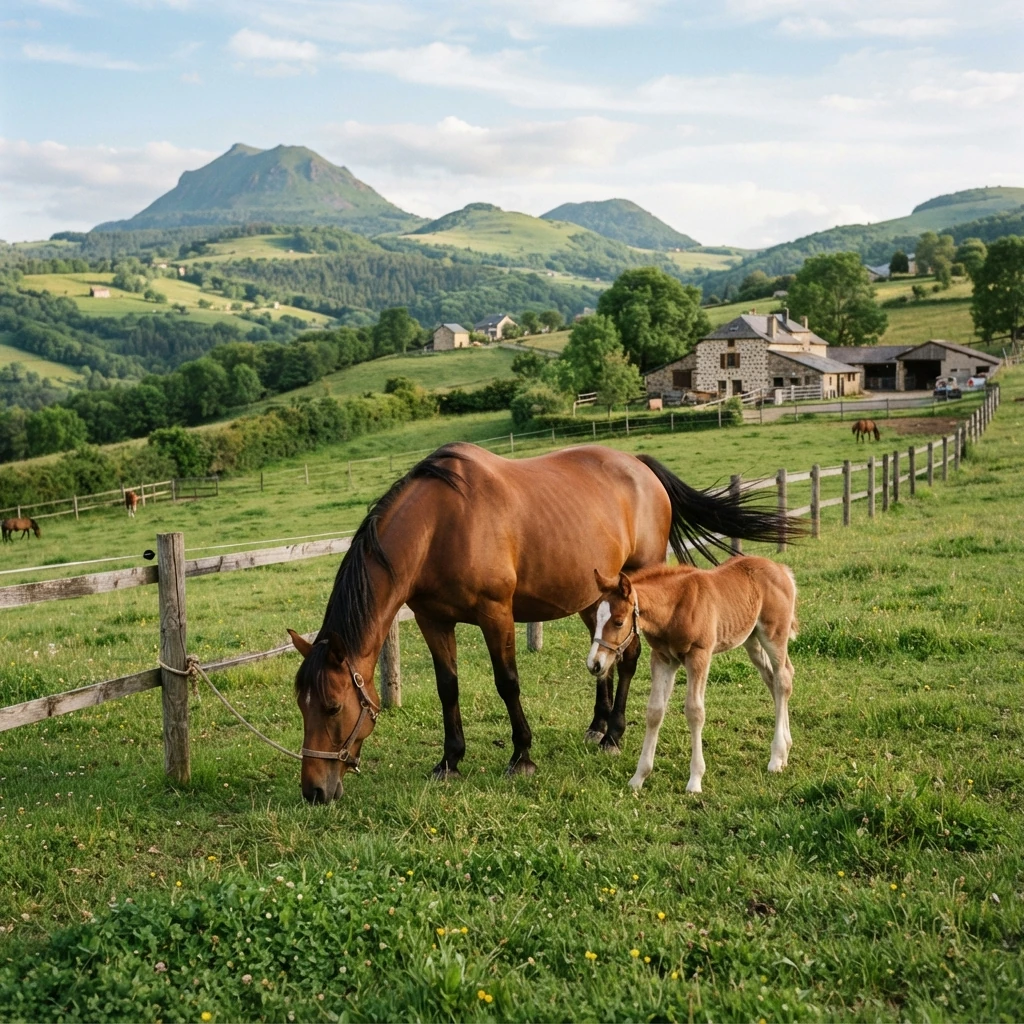 Élevage de chevaux au Ecole d’équitation de Chazeron, Clermont-Ferrand